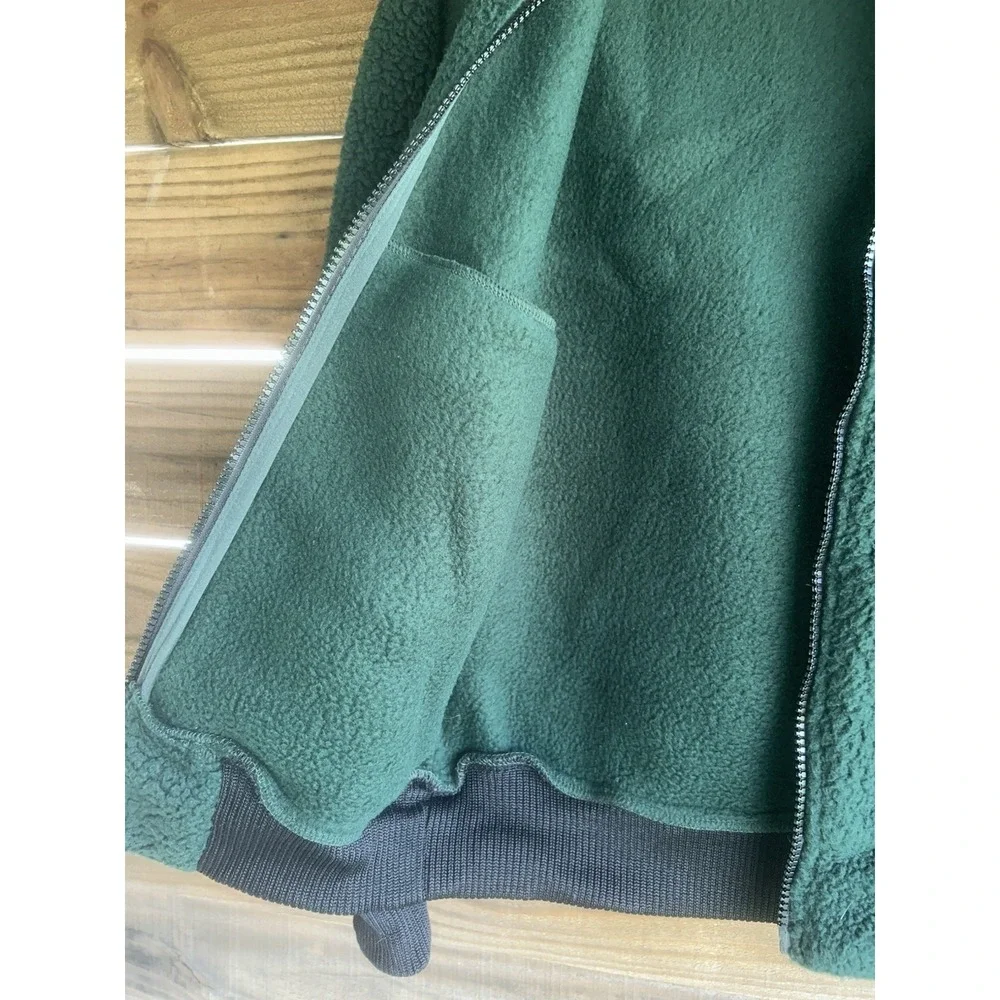 $195 Men's Sherpa Fleece Bomber Jacket - Fir XS Vintage